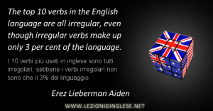 The top 10 verbs in the English language are all irregular, even though irregular verbs make up only 3 per cent of the language.